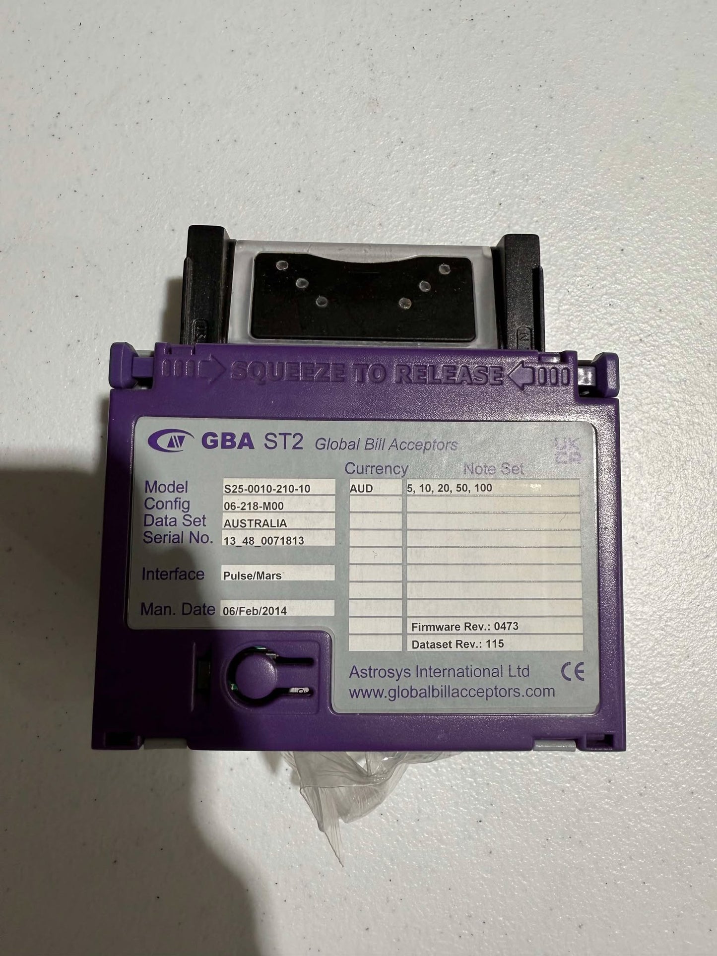 Microcoin GBA Note Acceptor USED